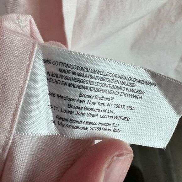 Brooks Brothers Men's Extra Slim Fit Pink Dress Shirt 15.5 Long Sleeve - Picture 5 of 7